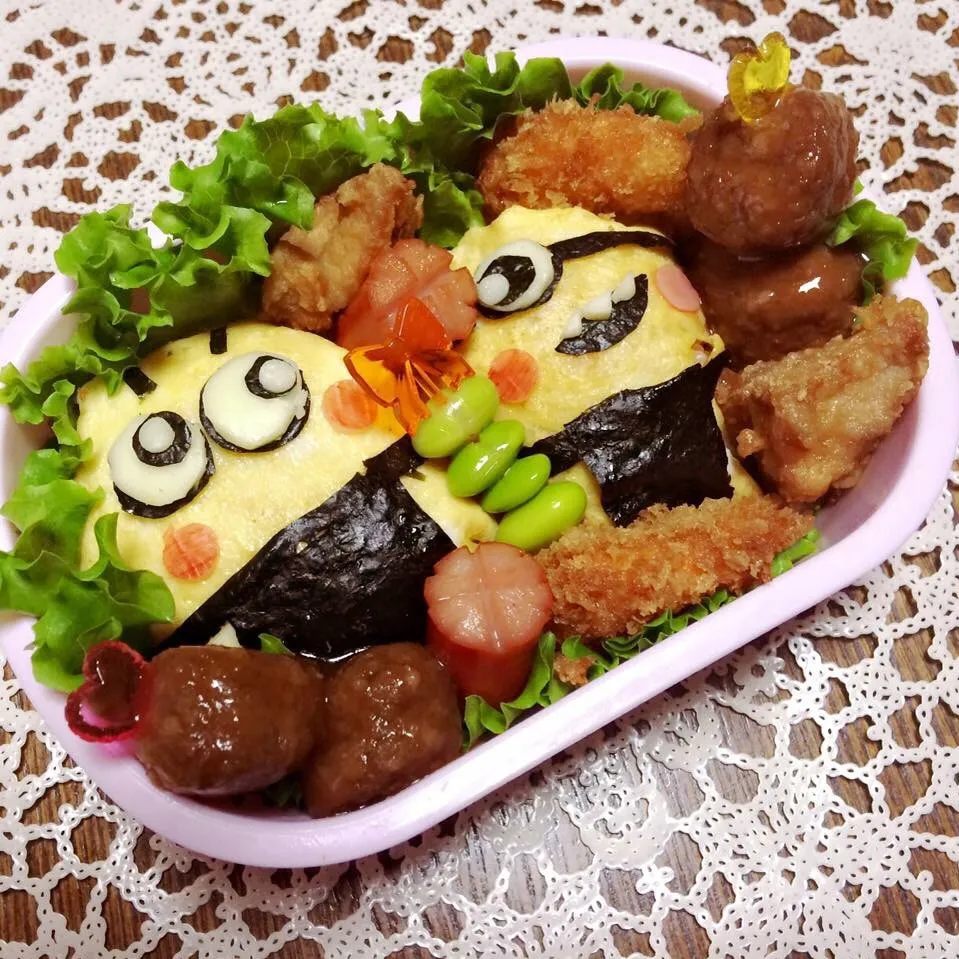 Snapdishの料理写真:ミニオン娘のキャラ弁💟|いっちさん