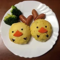 Snapdishの料理写真:ひよこオムライス|あんぽんたんさん