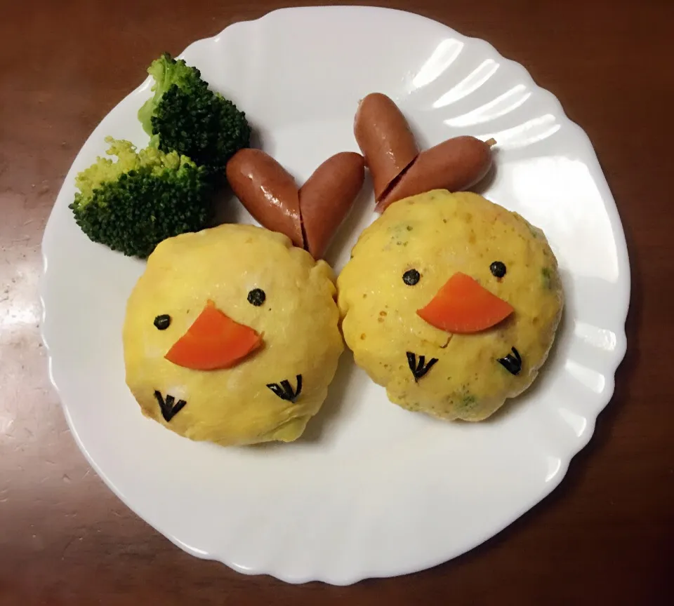 Snapdishの料理写真:ひよこオムライス|あんぽんたんさん