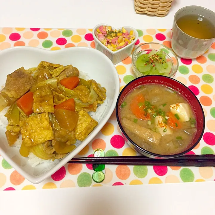 Snapdishの料理写真:和風カレーあんかけ丼で晩ご飯|杏さん