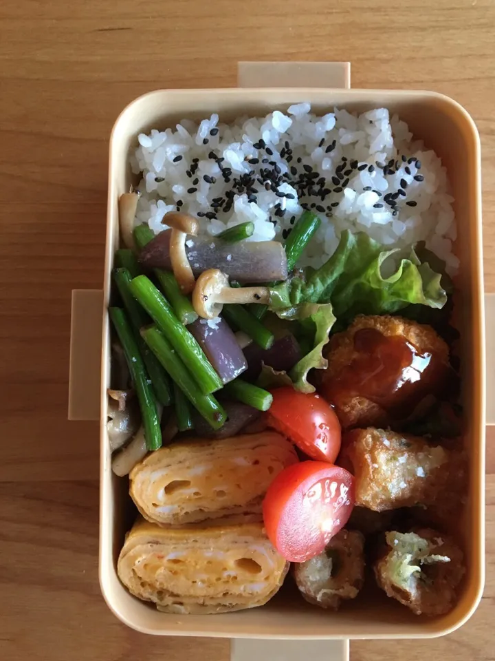 Snapdishの料理写真:1.22。今日のお弁当は磯辺揚げetc.|tacconcinaさん