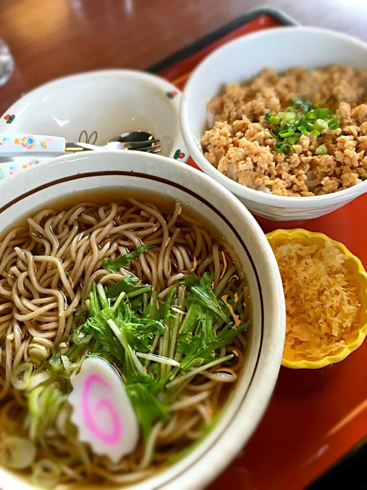 蕎麦&ミニ鶏そぼろ丼|meguさん