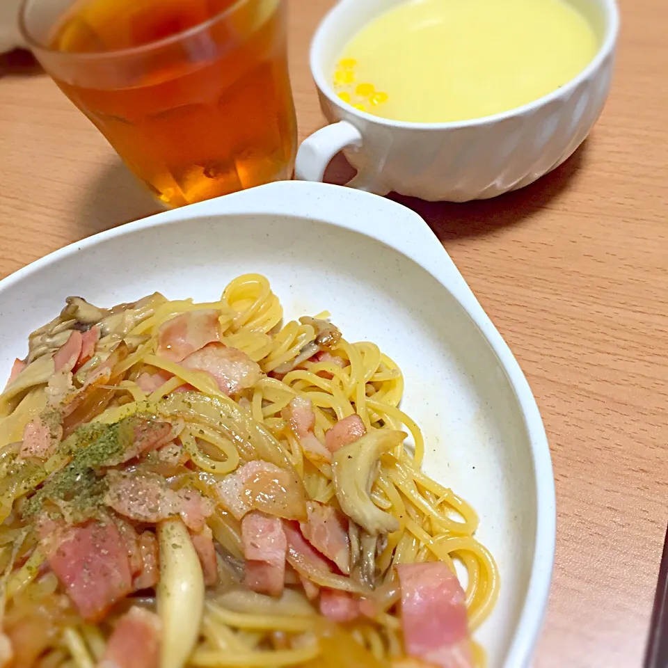 舞茸とベーコンの和風パスタ|にゃんべるさん