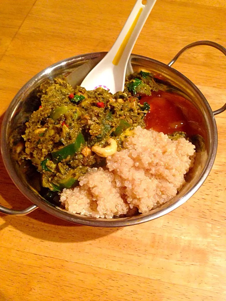 Snapdishの料理写真:Courgette & Cashew Tikka with quinoa and mango chutney|rhi chanさん