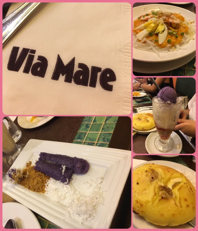 Snapdishの料理写真:#bibingka (laguna cheese with salted duck egg) #halohalo #putobumbong #pancitluglog #cafeviamare|Kamekawaさん