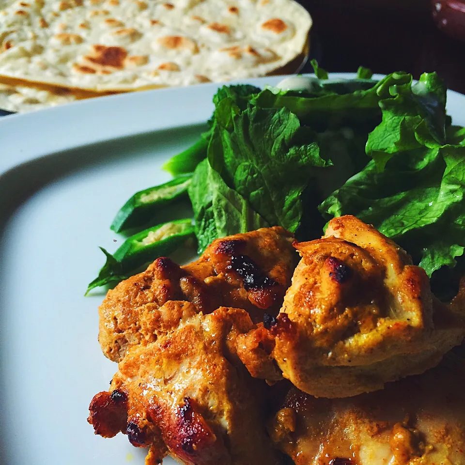 Snapdishの料理写真:chicken tikka& roti🇵🇰🇵🇰|yo-chiさん