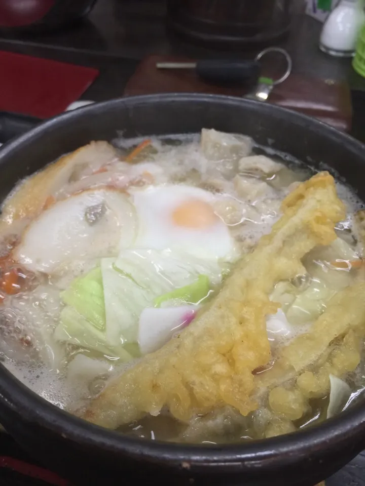 資(すけ)さんうどんで、もつ鍋うどん。|織友さん