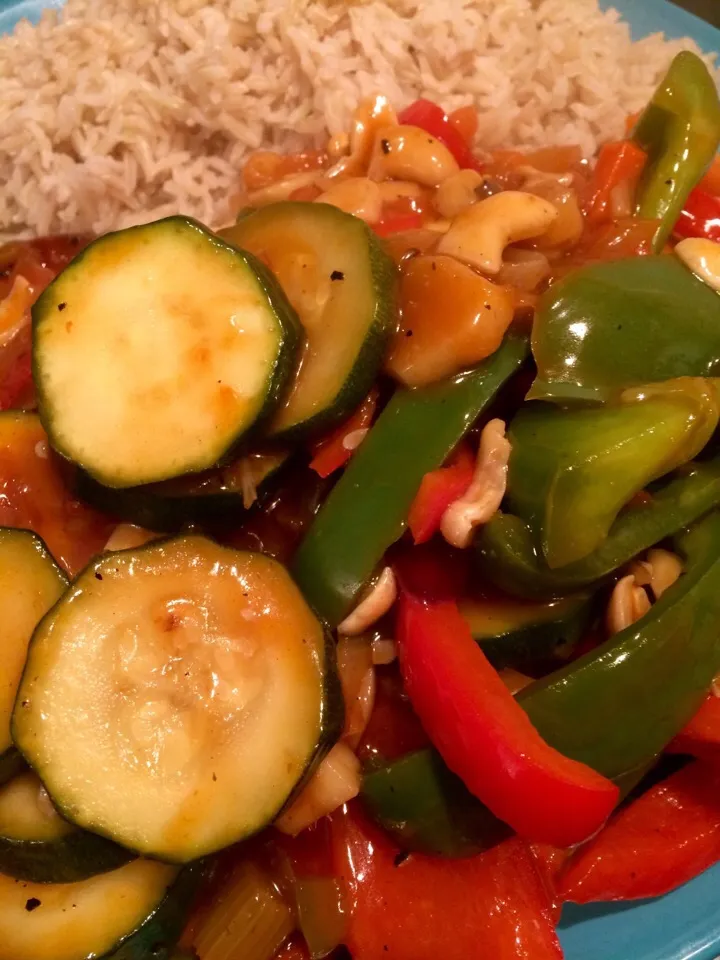 Sweet & sour courgette & peppers #veganuary|Nick Hiderさん