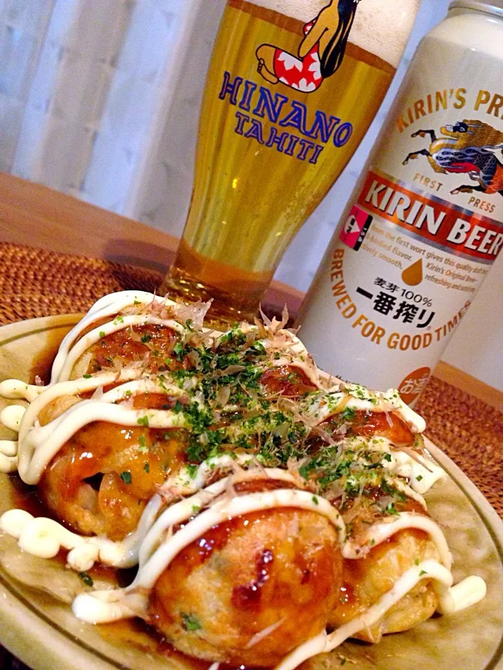 綺麗な月を見ていたら…食べたくなりました😆たこ焼き❤️花より団子、月よりたこ焼き😁🍻✨|アイさん