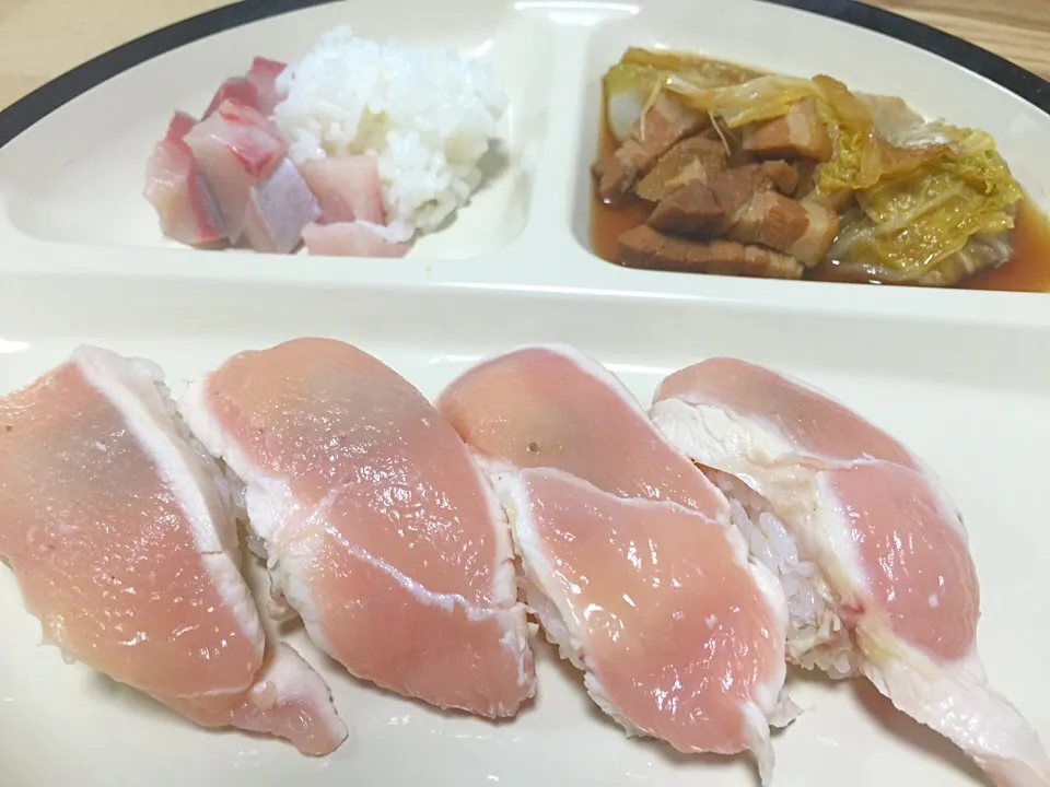 博多一番鶏のムネ肉の握り|さくたろうさん