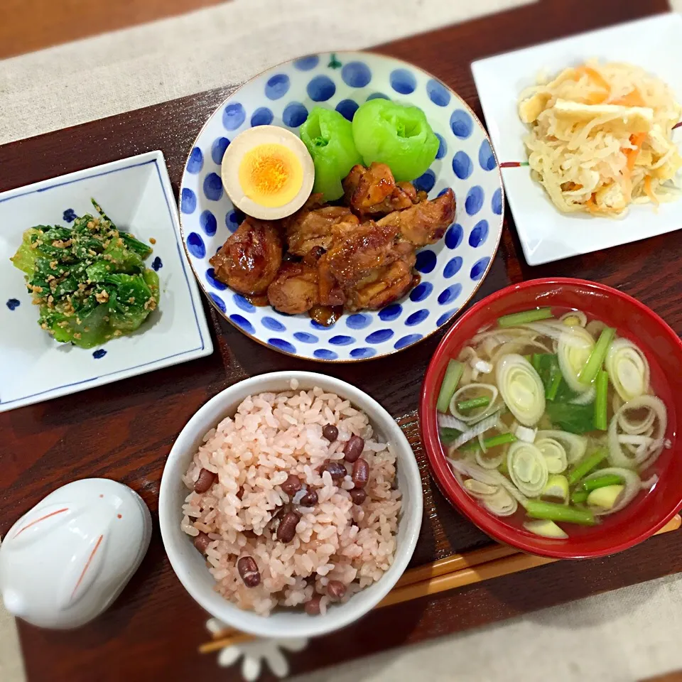 Snapdishの料理写真:鶏ももの照り焼きで昼ごはん|pigronaさん