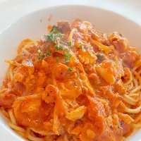 Smoked salmon spaghetti|Eva LiHwa Wongさん