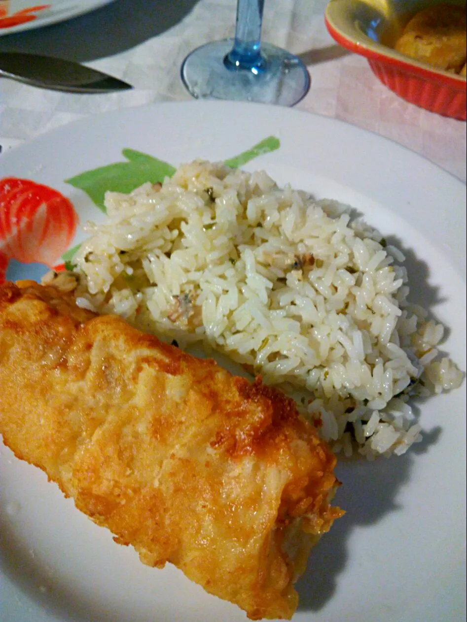 fried cod fish with clam rice|Filipe Antolin Teixeiraさん