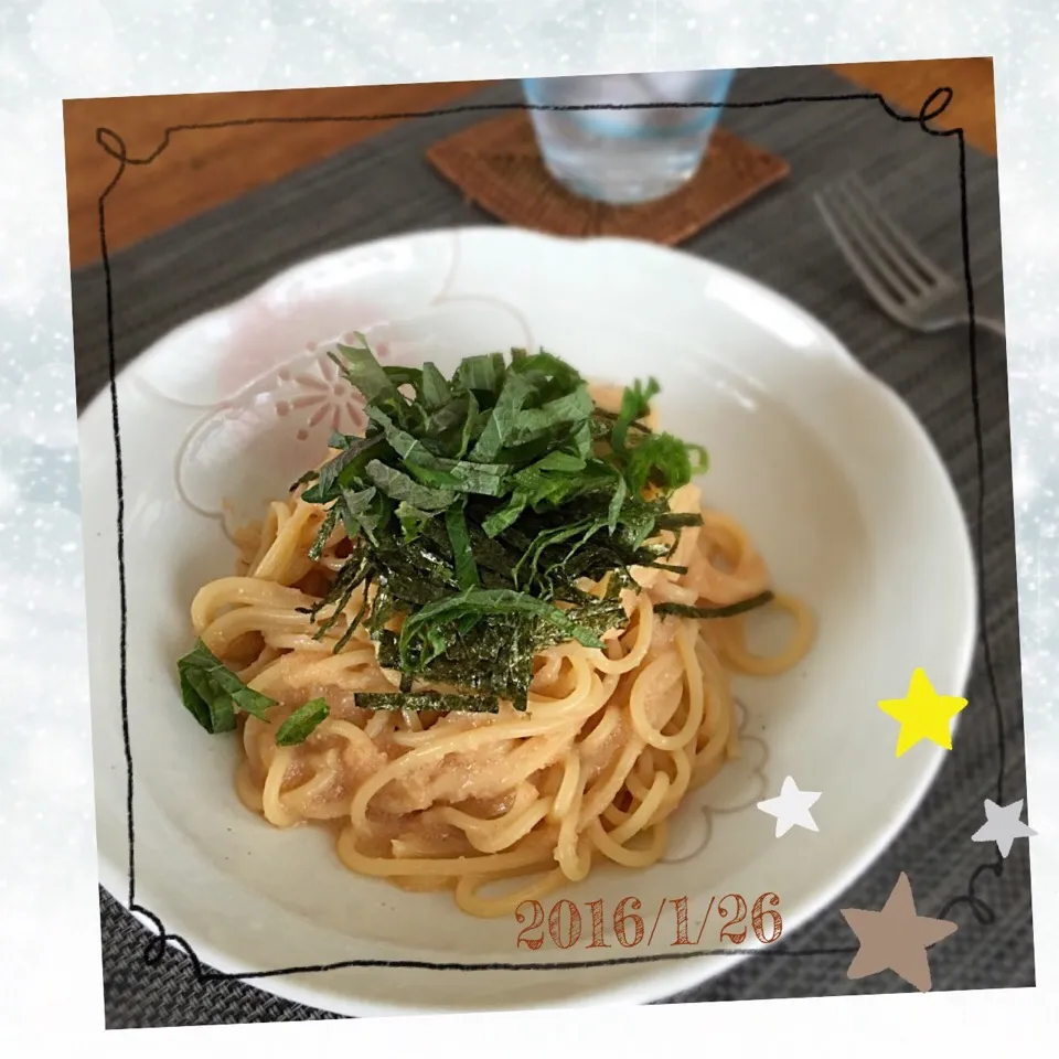 明太スパゲッティ🍝|𓇼 Ⓢ Ⓗ Ⓘ Ⓝ Ⓞ Ⓑ Ⓤ 𓇼さん