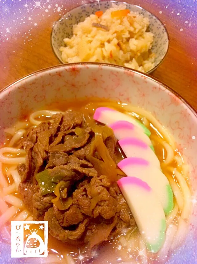 肉うどん&炊き込みご飯😊|☆ぴ〜ちゃん☆さん