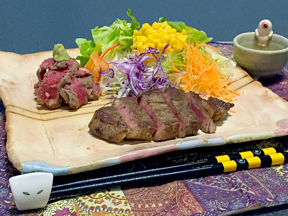 しまね和牛ヒレ肉のころがし焼きとステーキ!  (^-^)|Kei Satoさん