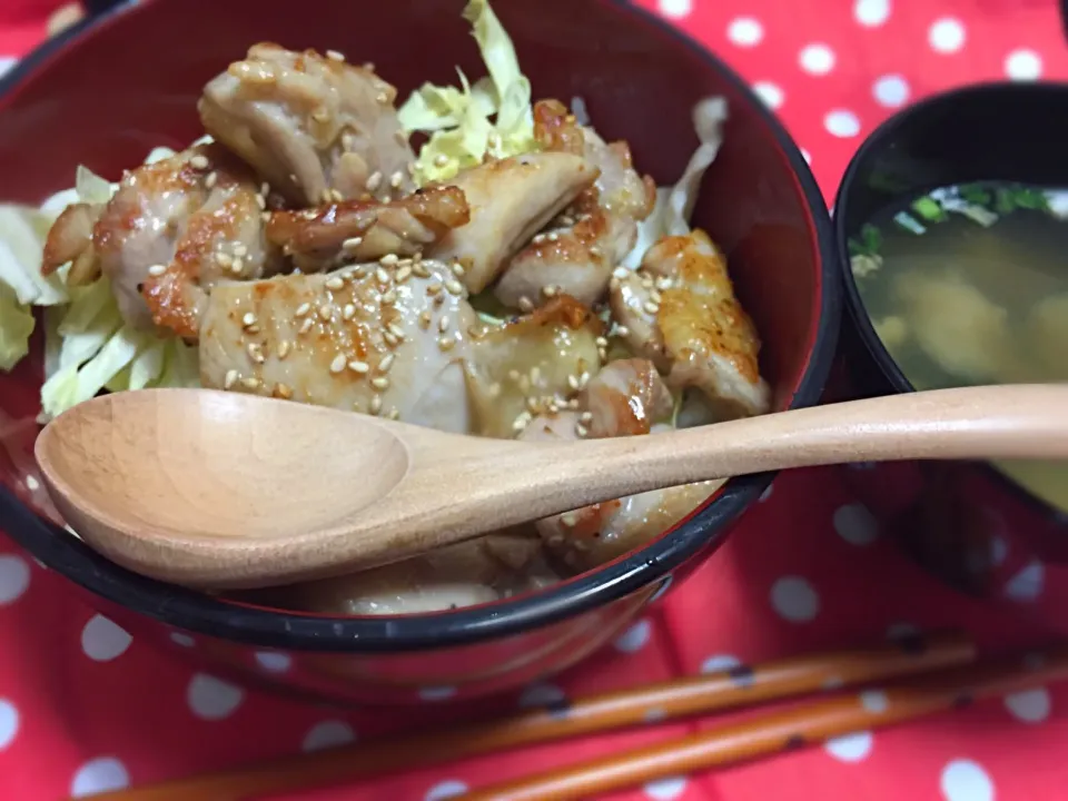 鳥にんにく丼|みあさん