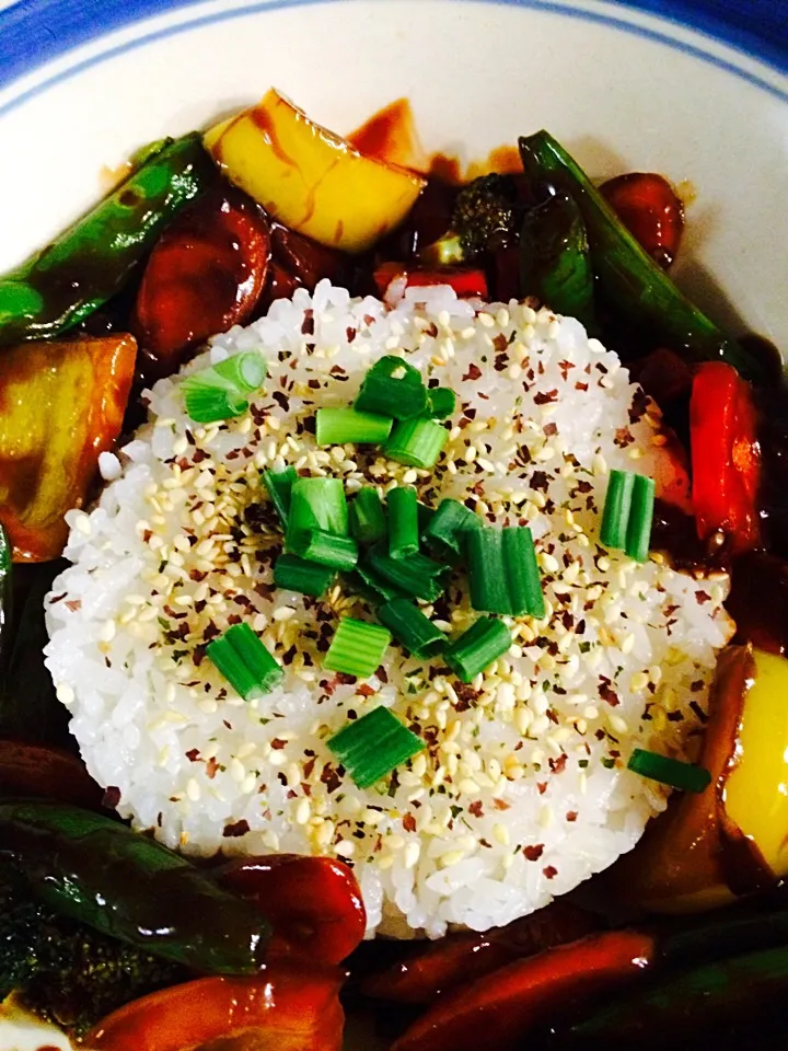 Garlic ginger stir fry with rice|Toad A Leighさん