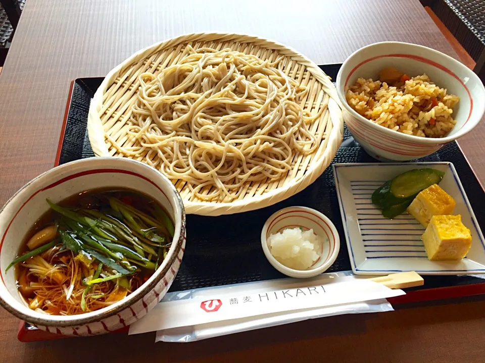 蕎麦HIKARI キノコつけ蕎麦定食@赤れんがテラス|カウンター嬢さん