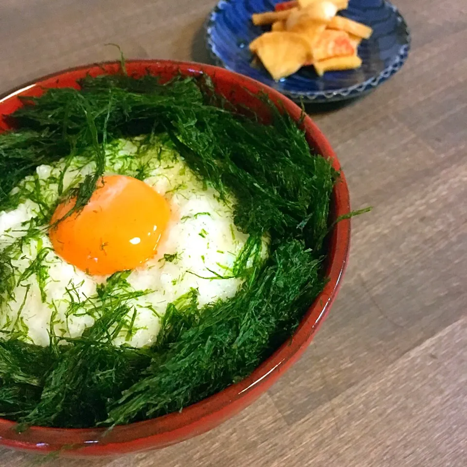 お昼ごはん。新物の青海苔で麦とろごはん。|yukko7740さん