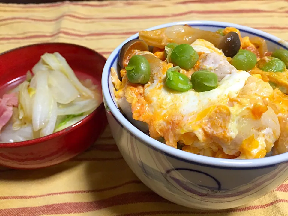 トマト親子丼・白菜とベーコンの煮物|Yuko Kisoさん