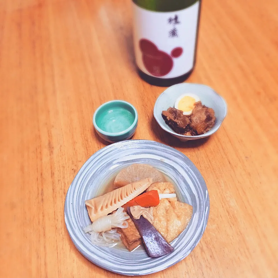 おでんと豚ナンコツ味噌煮と日本酒|Junko Kitamuraさん