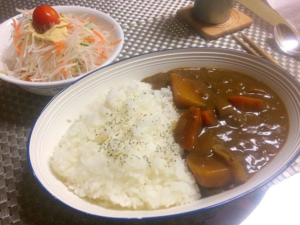 今日の夜ごはん

☆こだわりビーフカレー
☆びっくりドンキー風サラダ|えりえいたさん