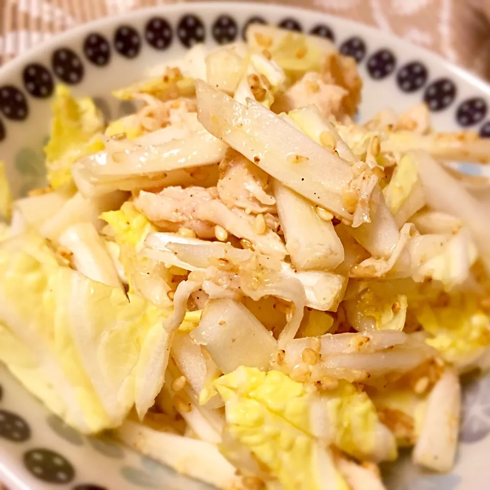 今日の夕飯★副菜
はくさいささみごまサラダ|あさこさん