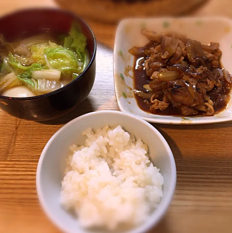 豚のさっぱり焼き
スープ餃子
ご飯|俺足族さん