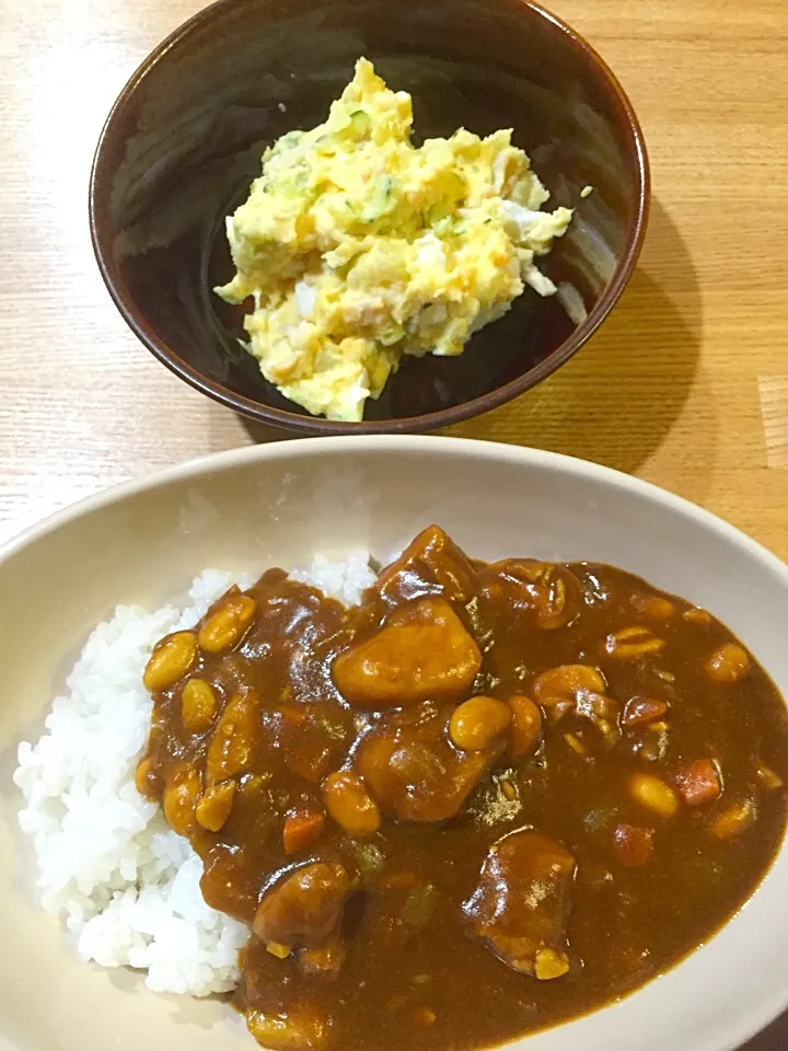 まめカレー&ポテトサラダ|ちゃんちゃんさん