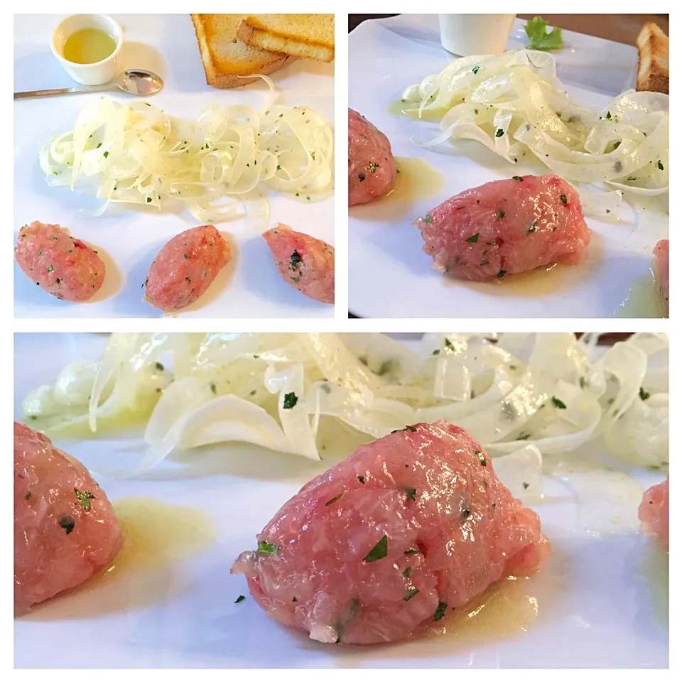 Amberjack tartare with Mandarin flavoured extra olive oil dressing|laura giardinaさん