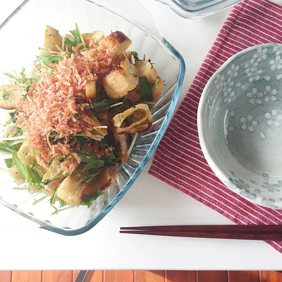 塩揉み大根葉と水菜と油揚げ|麻紀子さん