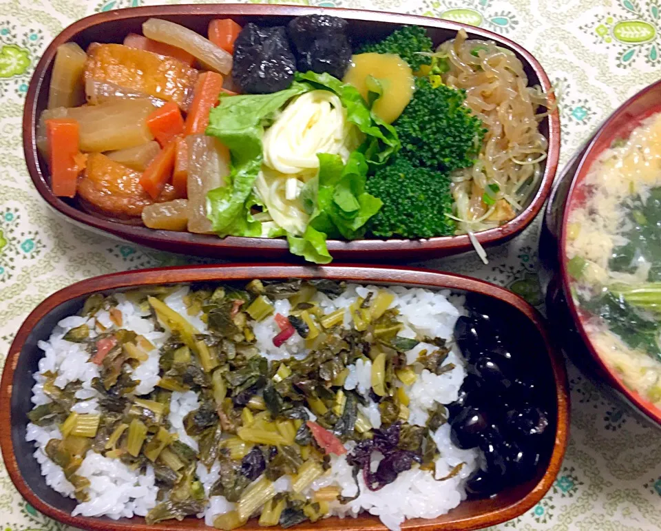 大根菜めし弁当、残り物を詰めた節約弁当|Isimura Hidekiさん