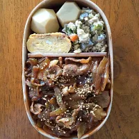 Snapdishの料理写真:豚の生姜焼き丼弁当|gogotaxiさん