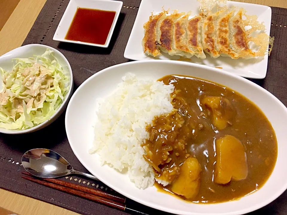 ひき肉カレー♡餃子|Kiyoka♡さん