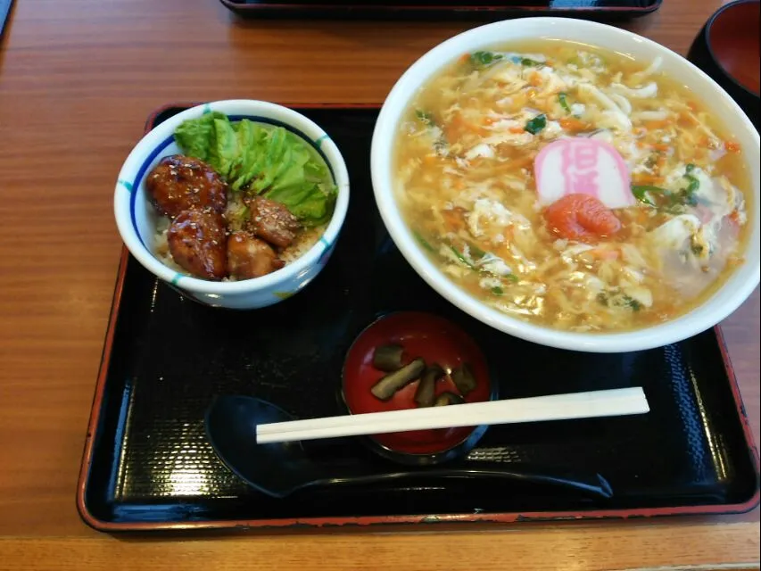 明太あんかけうどんとミニ鶏つくね丼セット|Yuichi Sakaiさん