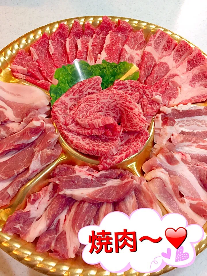 Snapdishの料理写真:家で初焼肉〜♪|みっつさん