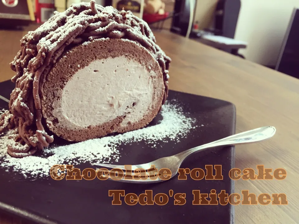 バレンタインレシピ チョコモンブランロールケーキ video recipe付き|Tedo's Kitchen Okinawaさん