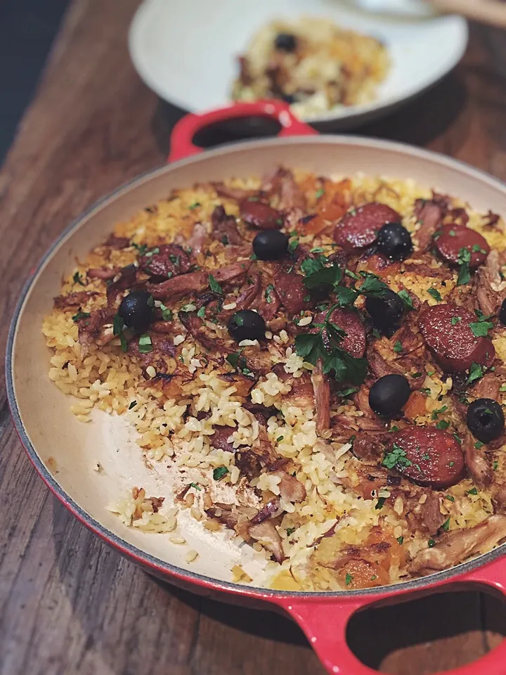 Duck rice with chorizo and apricot|rick chanさん