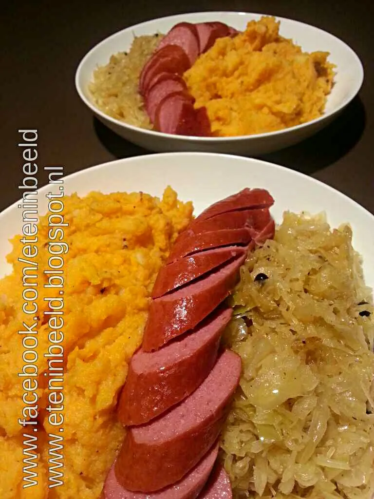 Sweet potato, sauerkraut and rookworst|Frank&Jolanda - Eteninbeeldさん