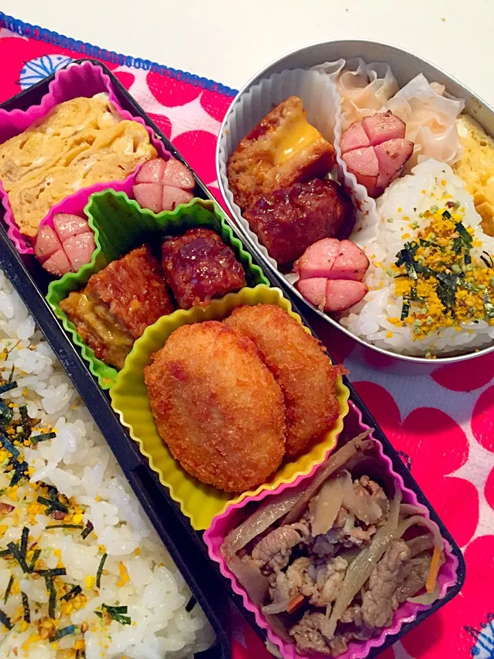 Snapdishの料理写真:チーズインハンバーグ弁当！|asamisaraさん