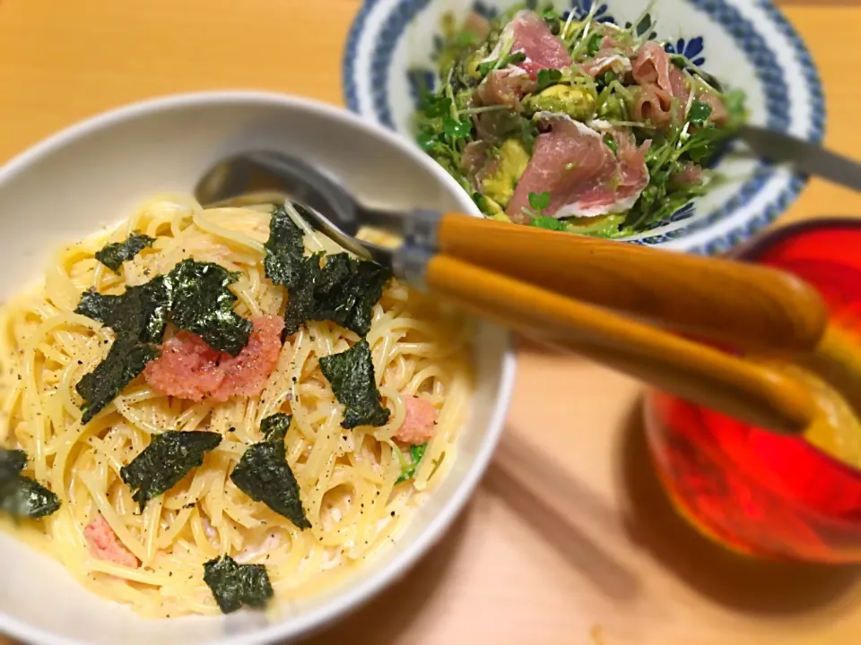 Snapdishの料理写真:明太子クリームパスタ|churaromaさん