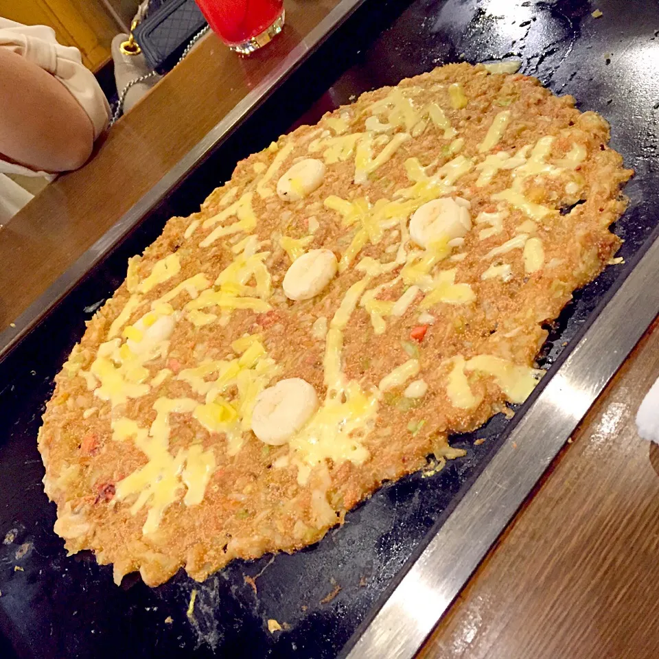 Snapdishの料理写真:明太もちチーズもんじゃ|Hoshinoさん