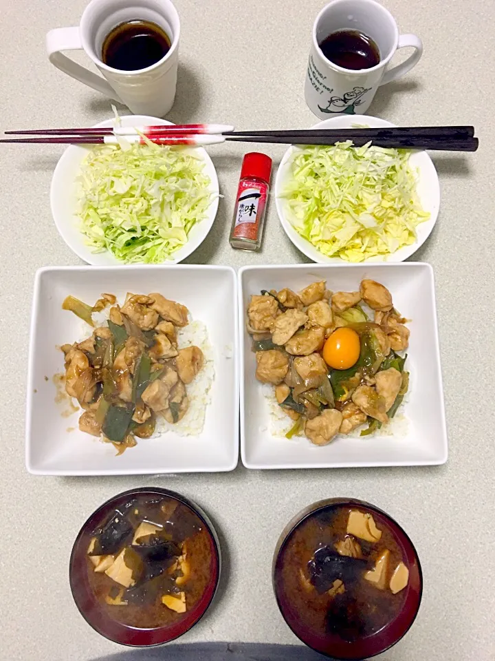 焼鳥丼&鯖の味噌汁♪|miyuさん