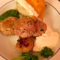 Snapdishの料理写真:The Keto Doctor Lebanese meatballs + poached cauliflower|Jennifer O'Neill Limanskyさん