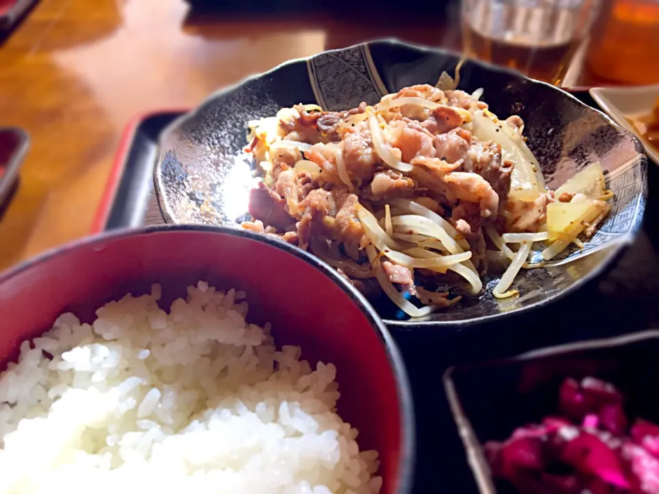 豚ねぎ塩炒め定食|こさん