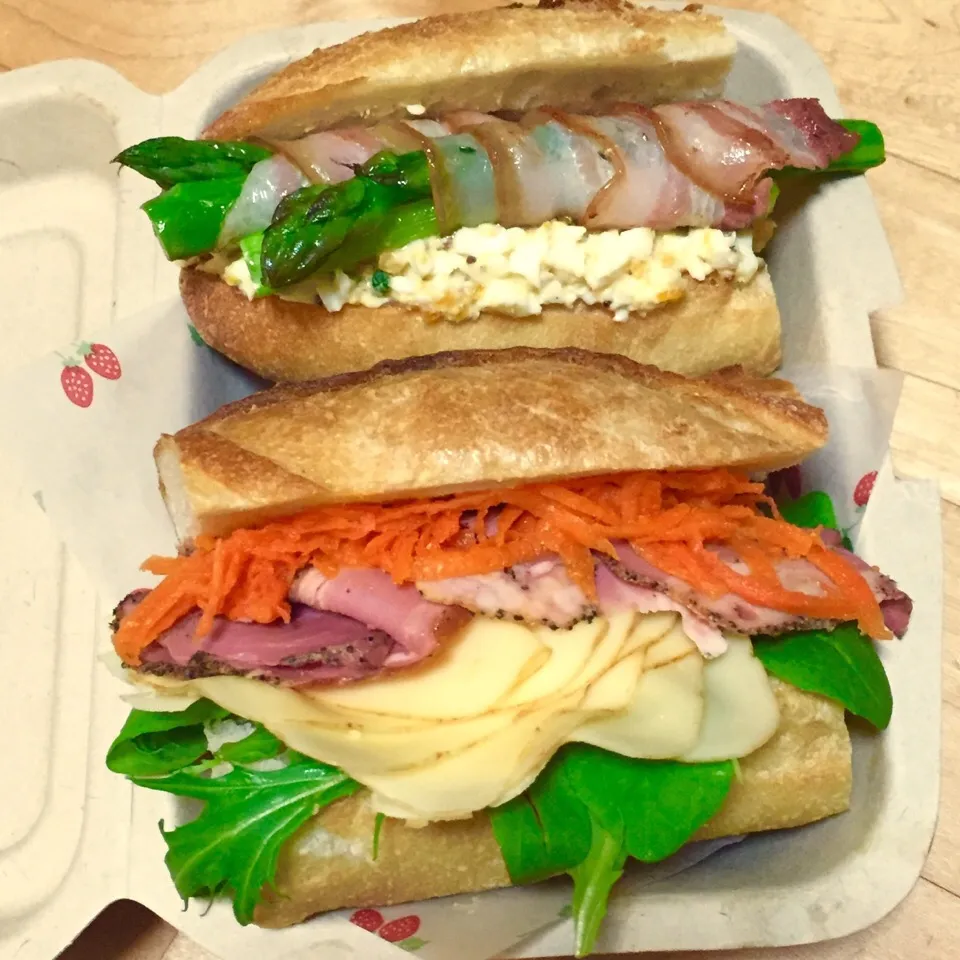 お昼ごぱん。バゲットサンド2種|ちこさん