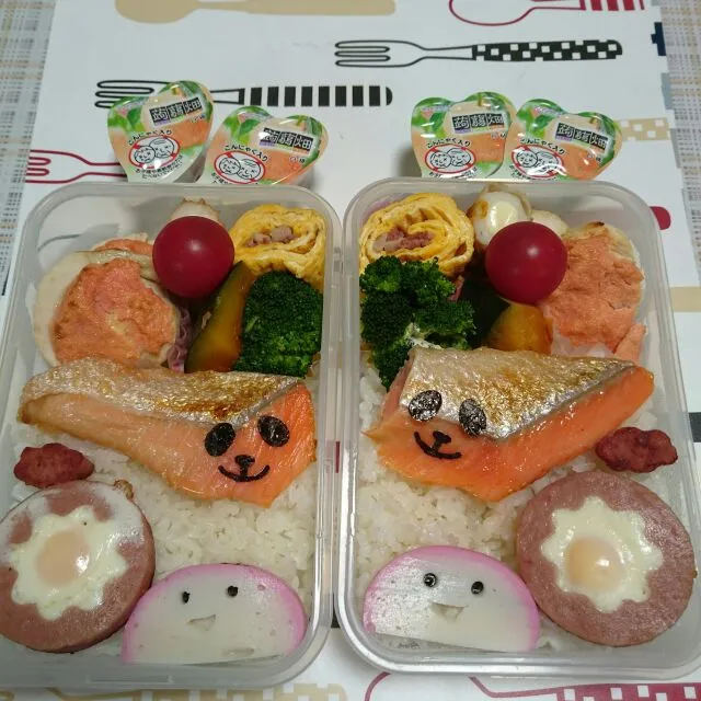 Snapdishの料理写真:2月3日(水)　高校生女子&オレ弁当|クッキングおやぢさん