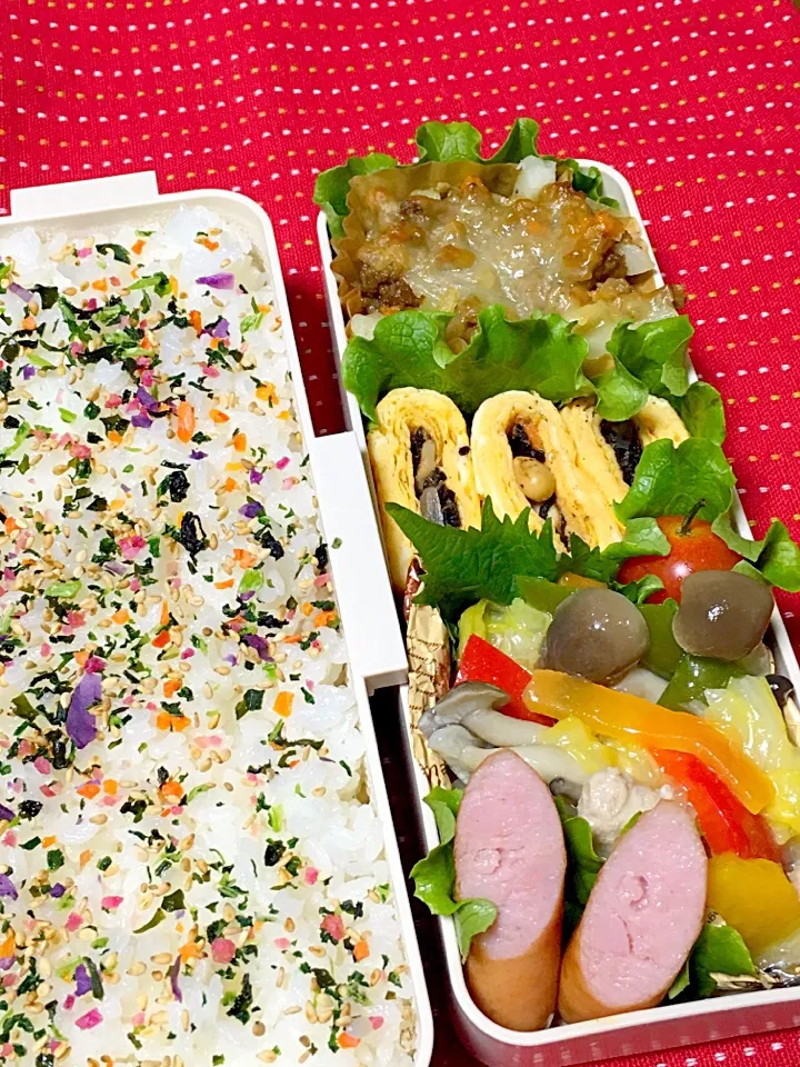 Snapdishの料理写真:高校生男子のがっつり弁当.ﾟ٩(๑⃙⃘˙ᵕ˙๑⃙⃘)۶:.｡|おざMAMAさん