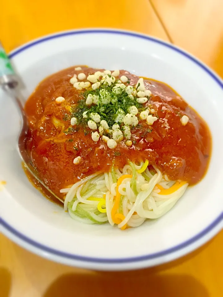 炸醤麺  ジャージャーめん  ( 野菜ソーメン  牛ひき肉  葱  豆板醤  揚げ玉  青海苔)|ch＊K*∀o(^^*)♪さん